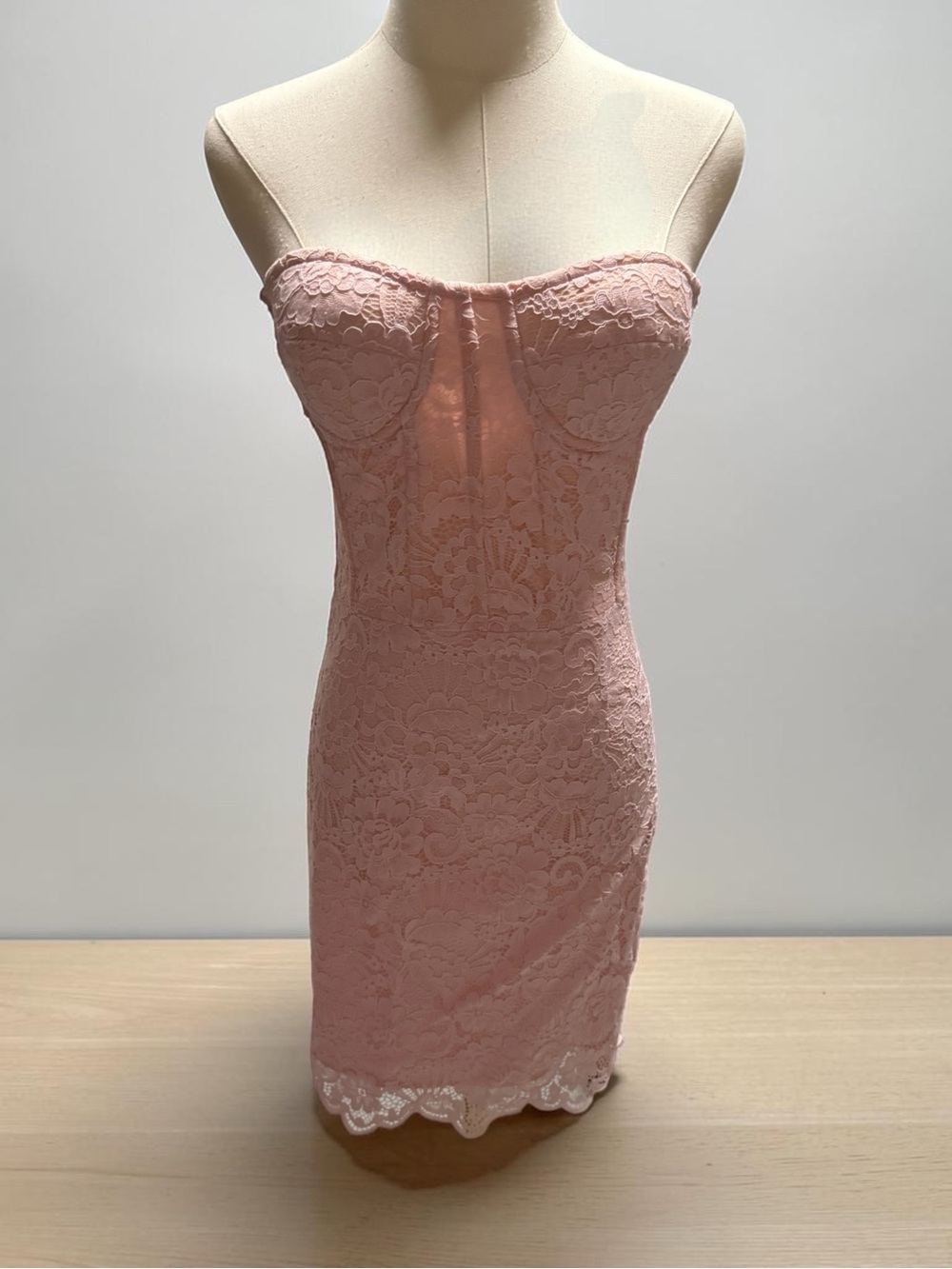 Generation Love Strapless Blush Pink Lace Sheath Dress